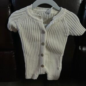 Adorable White Button Down Kids One Piece